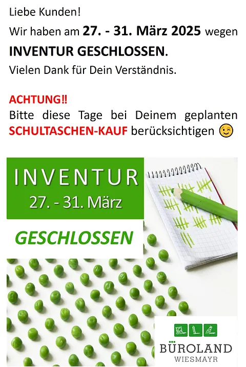 Inventur Büroland Wiesmayr